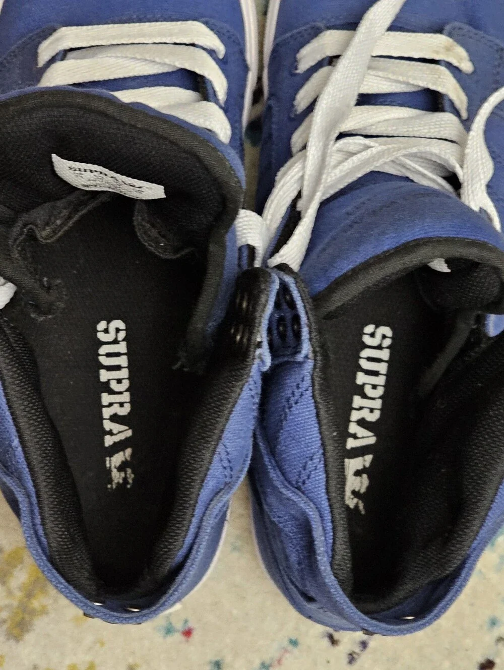Supra Muska 001 Skytop Men's High Top Sneakers Size 10 Canvas Blue Shoes Lace Up